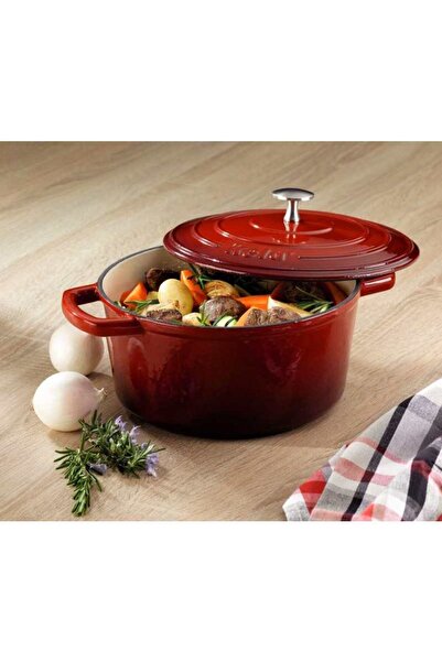 KELA Keck Lang Cast iron baking tray with lid CALIDO 24 cm red