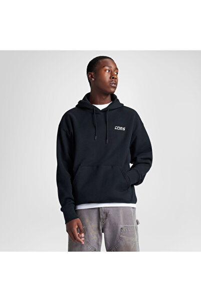 Converse Classic Erkek Loose Fit Siyah Hoodie