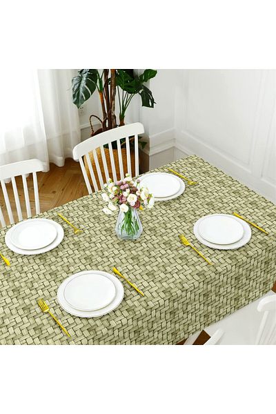 Evim Canvas Wicker Green Liquid Proof Stain Resistant Table Cloth