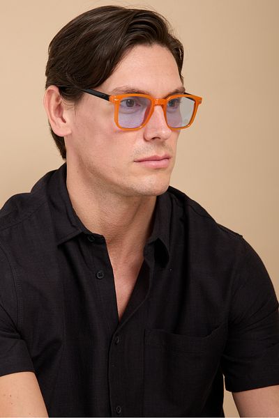 Eyesofia Diego Unisex Men's Orange Blue Sunglasses