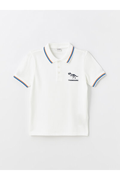 LC Waikiki Chlapecké tričko s vyšívaným krátkým rukávem s polo výstřihem