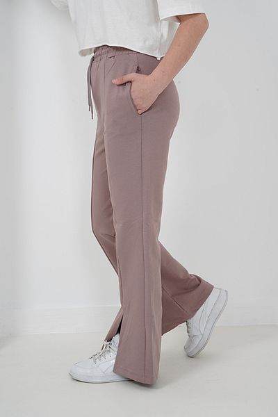 HayKids Girl's Two Thread Fabric Striped Slit Long Jogger Pants