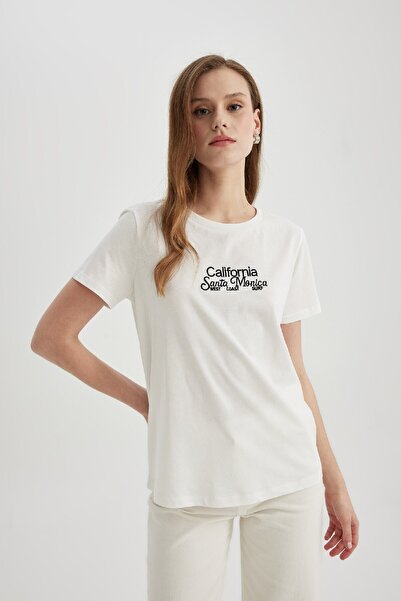 DeFacto Bavlnené tričko Regular Fit s potlačou Crew Neck – C4069ax24sp