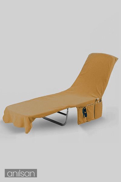 Anılsan Brown 60X180 cm Cotton Sunbed Towel - Quick Dry Beach and Pool