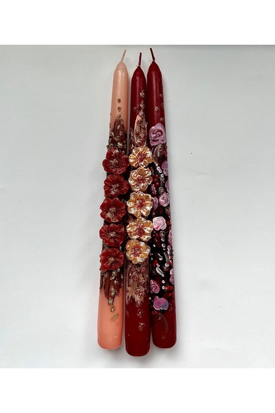 inrobert Blooming Flames El Yapımı Dekoratif Çiçekli Mum Seti – Şık ve Zarif ...