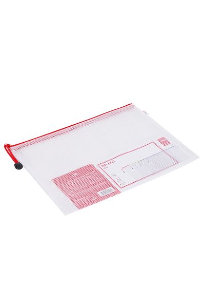 Deli E5654 A4 Zip Bag - Mesh Reinforced PVC, High Transparency, Durable Metal Zip