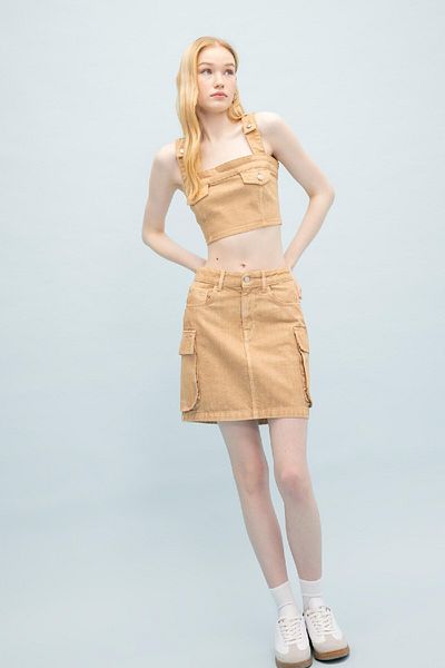 DeFacto Fustă mini Coool Cargo Fit Gabardine Washed Pale Effect C4456ax24sp