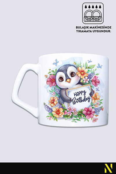 nilizma Happy Birthday Cute Penguin Mug Cup Mug 225 ml