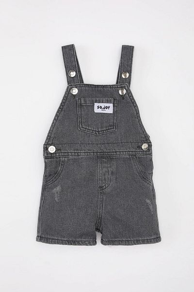 DeFacto Salopetă de jeans cu etichetă imprimată pentru bebeluși C2354A524SM