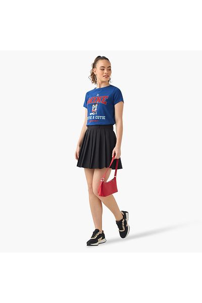 SP Characters Mickey and Minnie Print Crew Neck T-shirt