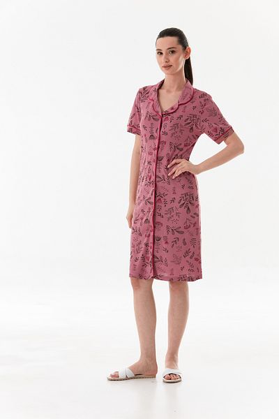 CALİA Rochie de noapte din țesătură din viscoză, cu nasturi, pentru femei (cu cadou bandă pentru somn)