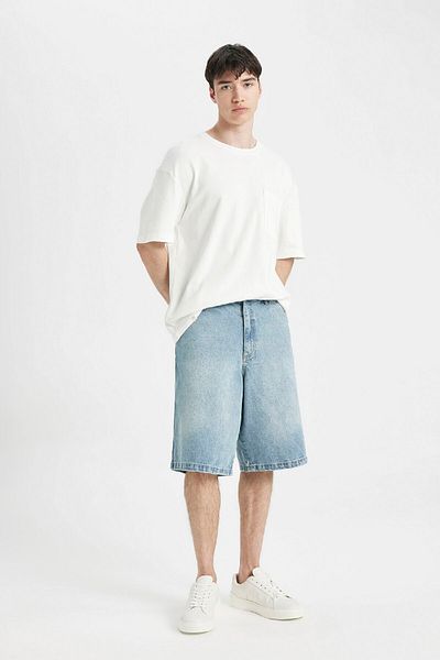 DeFacto Φαρδύ βερμούδα Jean Shorts - C2048ax24sm