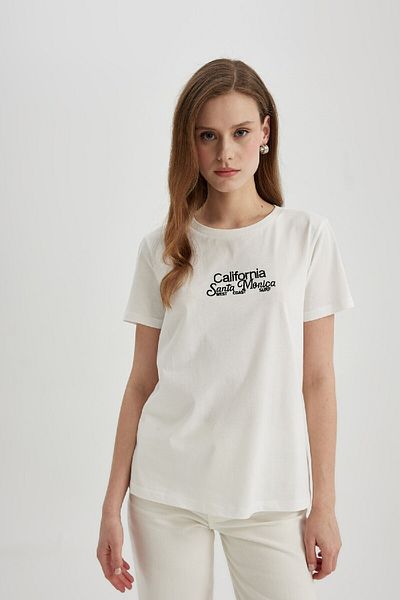 DeFacto Bavlněné tričko Regular Fit s potiskem Crew Neck – C4069ax24sp