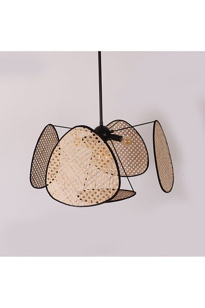 Mylamp Bulut Natural Dark Color Hazeran Chandelier 75 X 35 cm 9+1 Leaves and 3+1 Lampholders 30 cm