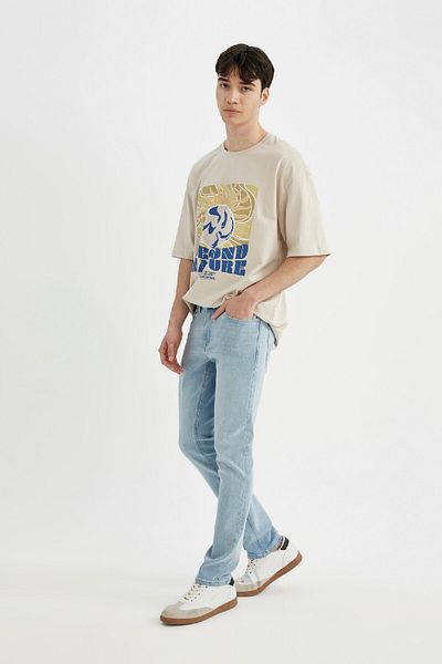 DeFacto Κοντομάνικο μπλουζάκι Comfort Fit Crew με στάμπα C2497AX24SM