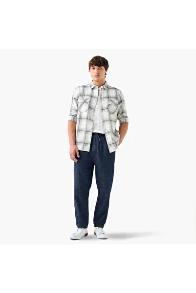Lee Cooper Regular Fit Denim Pants with Drawstring Closure