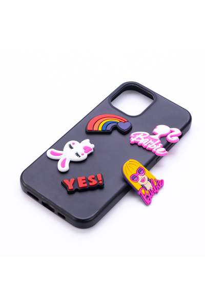 Bimotif Yapışkanlı telefon arkası süsü, gökkuşağı, sevimli tavşan