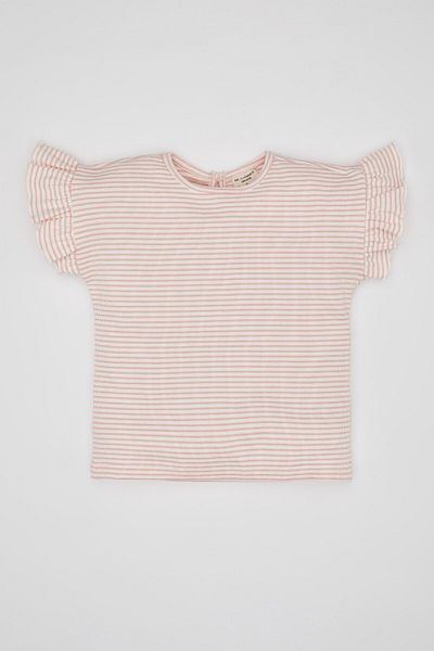 DeFacto Baby Girl Crew Neck Striped Short Sleeve T-Shirt C4000a524sm
