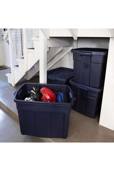 RUBBERMAID Roughneck Durable Polyethylene Storage Tote Box 94.6 Liter