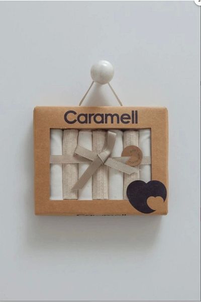 Caramell مجموعة من 7 مناديل مبللة لفم الأطفال مصنوعة من القطن الناعم والممتص