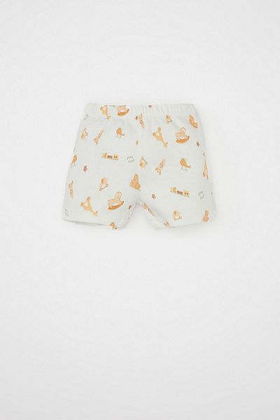 DeFacto Safari Printed Ribbed Body and Shorts Set for Baby Boy - C4354A524Sm