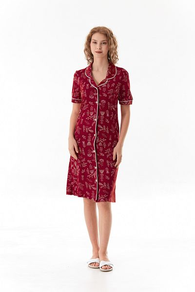 CALİA Rochie de noapte din țesătură din viscoză, cu nasturi, pentru femei (cu cadou bandă pentru somn)