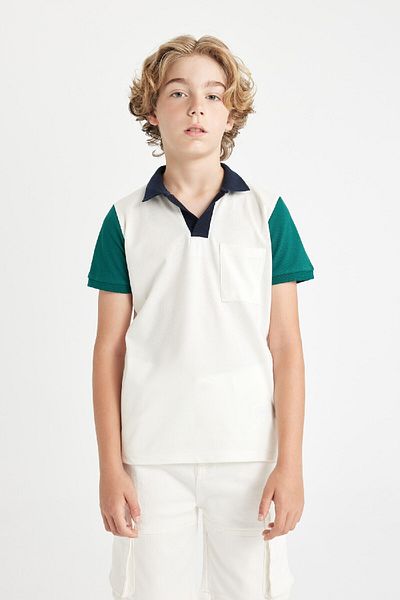 DeFacto Boy's Polo Neck Pique Short Sleeve T-Shirt C4906A824Sm