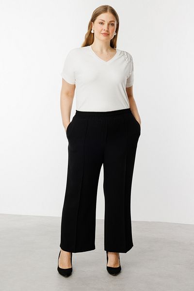Mi Pret a Porter Wide Leg Trousers with Elastic Waist
