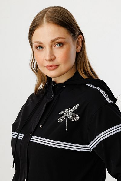 Mi Pret a Porter Mi Hooded Stone Butterfly Printed Coat