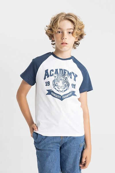 DeFacto Tricou imprimat cu mânecă scurtă pentru băiat - Gât crew C4693a824hs