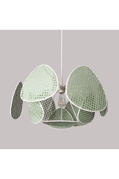 Mylamp Yeşil Bulut Doğal Hazeran Avize 75x35 cm, 9+1 ve 3+1 Duylu 30 cm