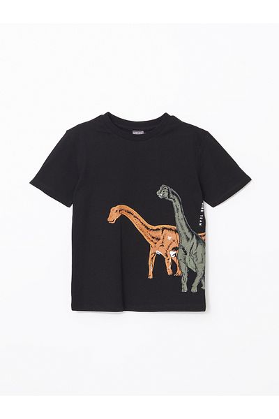 LC Waikiki Crew Neck Dinosaur Printed Boys' T-Shirt