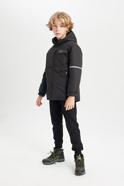 DeFacto Boy's Water Repellent Hooded Raincoat - C4319A824Au