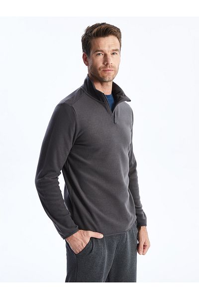 LC Waikiki Stand Collar Long Sleeve Fleece Men's Sweatshirt