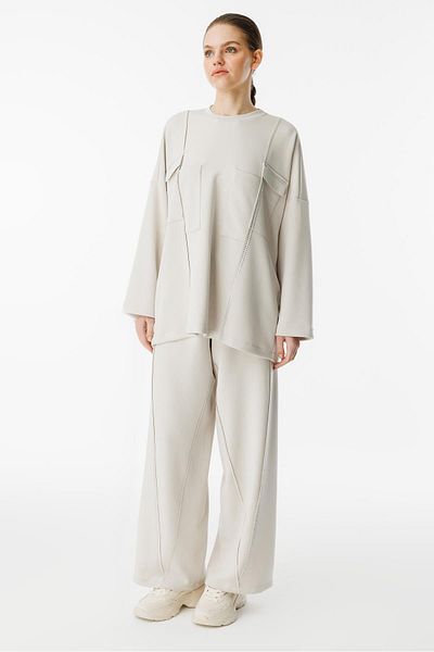 Ghisa Pocket Detailed Suit Beige
