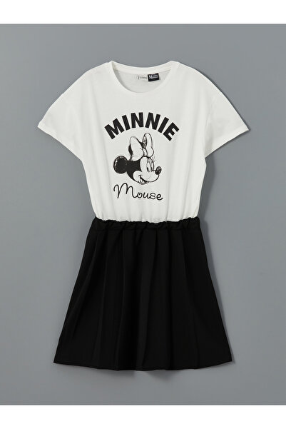 LC Waikiki Rochie de fete cu imprimeu Minnie Mouse și guler rotund