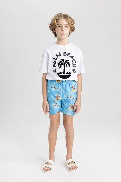 DeFacto Pantaloni scurți de baie Snoopy pentru băieți C3581A824HS
