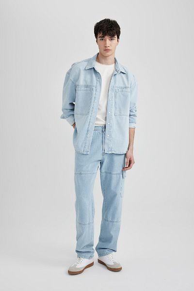 DeFacto Wide Leg Wide Fit Regular Waist Wide Leg Jean Pants B5787ax24sm