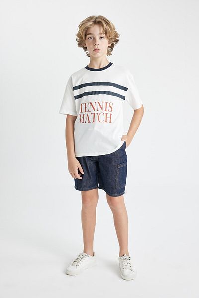 DeFacto Boy - Crew Neck Printed Oversize T-Shirt C4904A824HS