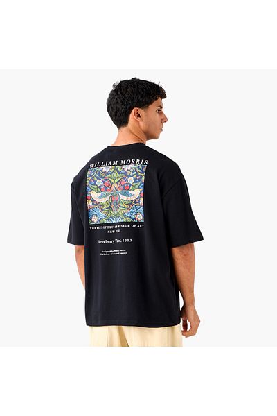 SP Characters William Morris Print Crew Neck T-shirt with Short Sleeves