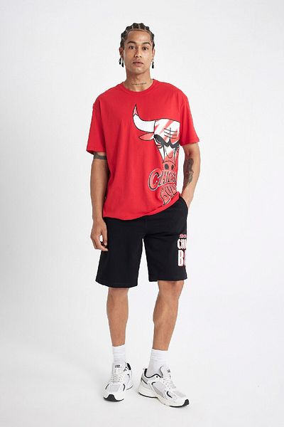 DeFacto DeFactoFit - NBA Chicago Bulls Shorts mit kurzem Bein C4462AX24HS, Standard-Passform