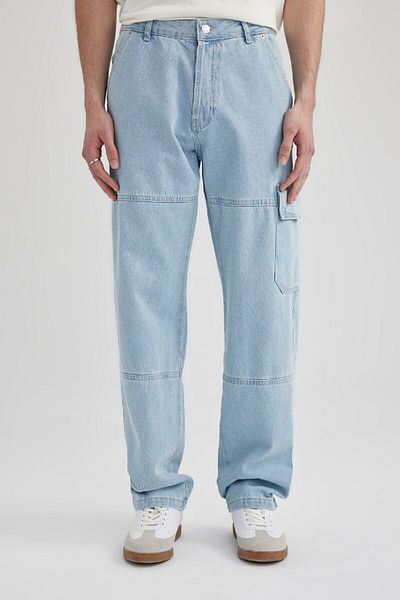 DeFacto Wide Leg Wide Fit Regular Waist Wide Leg Jean Pants B5787ax24sm