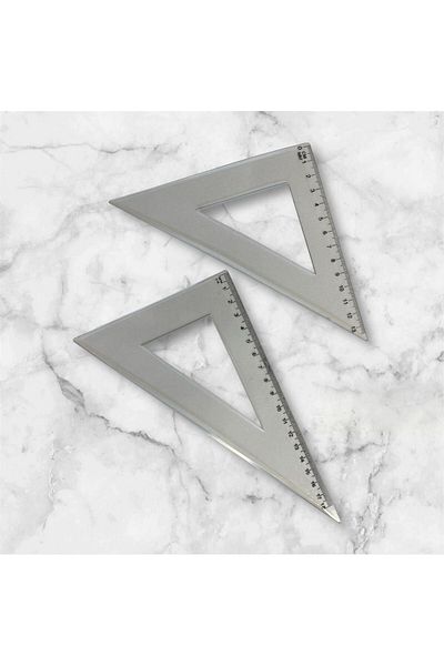 OZN AKSESUAR 30 cm 6-Piece Ruler Set - Mitre Protractor and Drawing Set