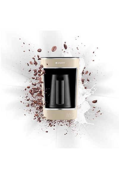 Arçelik Milky Cream Gold Turkish Coffee Machine with 4 Cups Capacity