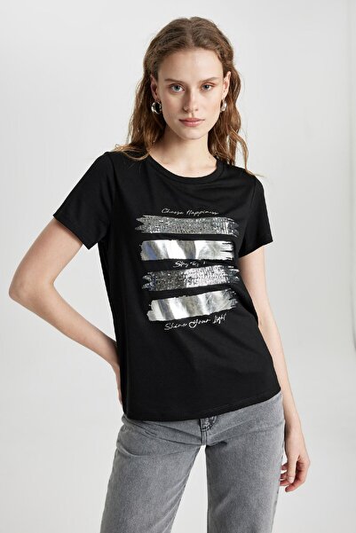 DeFacto Tričko Regular Fit s krátkým rukávem Crew Neck C4057ax24sp