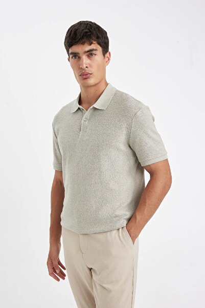 DeFacto Tričko Crepe Polo – Regular Fit, Krátký rukáv C4149Ax24Sm