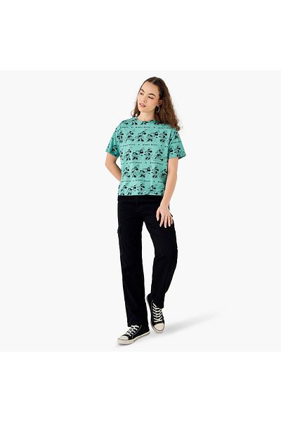 SP Characters All-Over Minnie Mouse Print Boxy Crop T-shirt