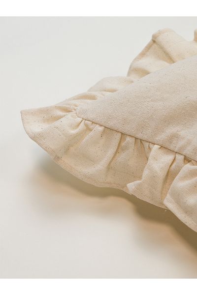 Galia Tasarım Κάλυμμα μαξιλαριού Bohemian Frilly Throw - Κρέμα