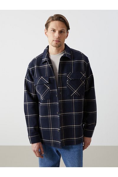 LC Waikiki Regular Fit Long Sleeve Plaid Men's Shirt Jacket