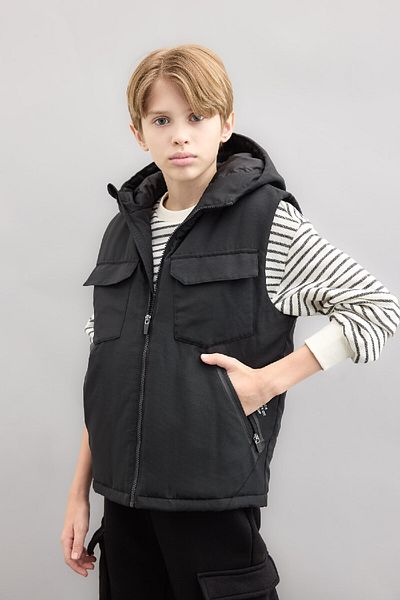 DeFacto Boy's Water Repellent Hooded Vest C4340A824Au